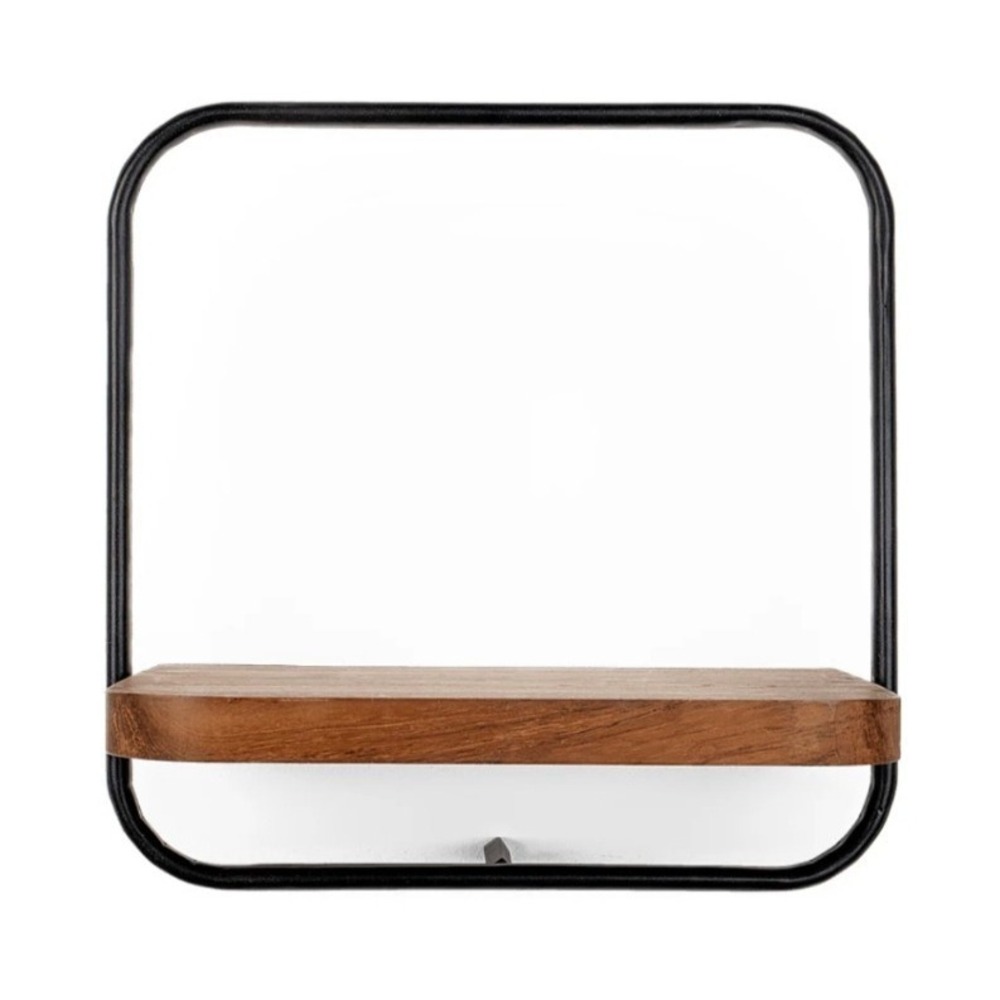 West Elm Bodhi Shelfmate Type B Oak Wood Black Iron Frame